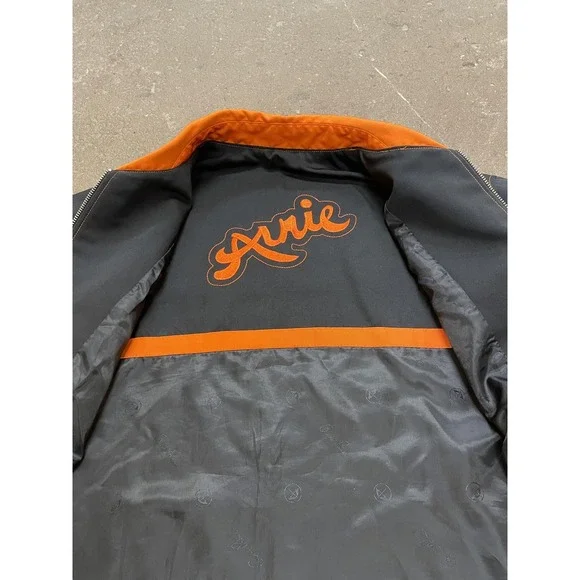 Vintage Arnold Palmer Sports 95 Jacket Mens 48 Orange Black Golf Windbreaker 90s